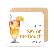 Personalised Sex on the Beach Coaster | Personalised Cocktail Coaster