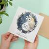 50th Wedding Anniversary Card Pretty Owl Design 50 Year Anniversary Gold Wedding Anniversary Card - Square (5.5x5.5) / Blank Inside
