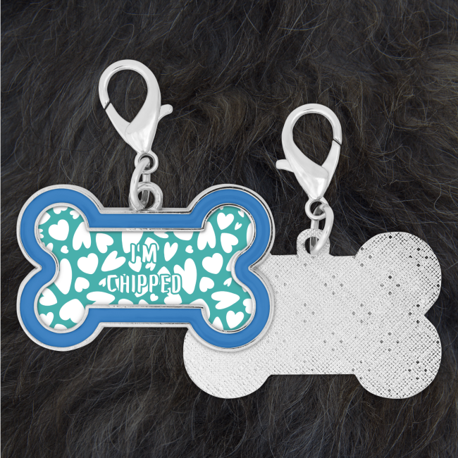 Bone Shaped 'I'm Chipped' Safety Pet Collar Tag - Red