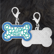 Bone Shaped 'I'm Chipped' Safety Pet Collar Tag - Red