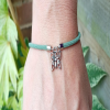 Kids Green Drawstring Bracelet With A Butterfly Charm