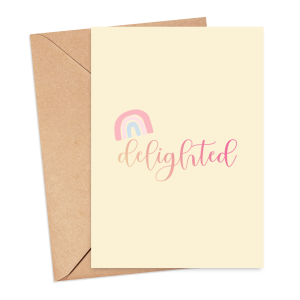 Self Love Card - Delighted - Small (Approx. A6 | 105mm x 148mm | 4.1in x 5.8in) - Luxury Linen Textured Card