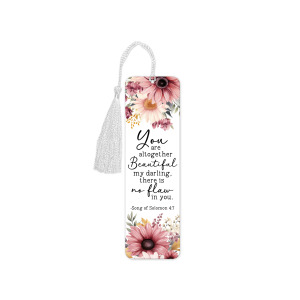 Religious Aluminium Bookmark with Tassel - You Are Beautiful