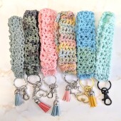 Crocheted wristlets with key chain