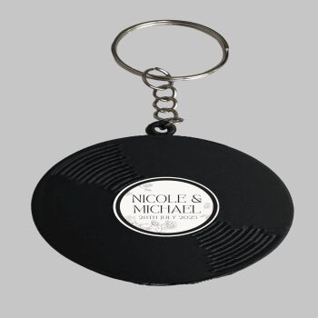 Personalised Vinyl Record Keyring | Custom Song Lyrics, Wedding Gift