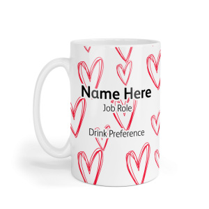 Personalised Ceramic Mug - Scribble Hearts