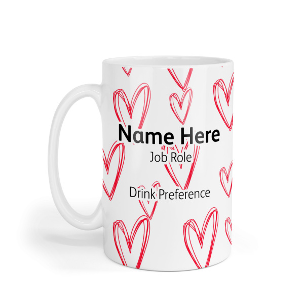 Personalised Ceramic Mug - Scribble Hearts