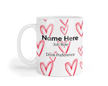 Personalised Ceramic Mug - Scribble Hearts