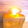 Large wooden Rustic Industrial Lamp Inset – Reclaimed Wood – Quirky Square Rectangle – Desk Lamp Table Lamp –