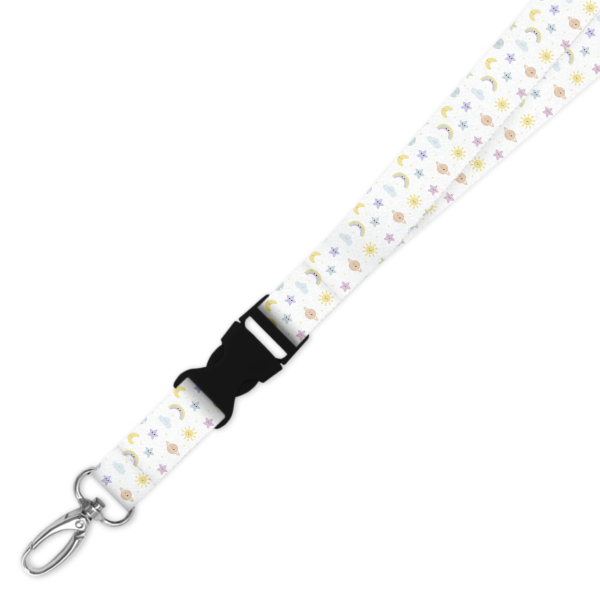 Double Breakaway Lanyard - Kawaii Weather & Space Icons