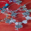Set of 6 Tree of Life Wine Glass Charms with Crystals.