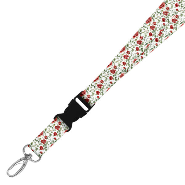 Double Breakaway Lanyard - Red Roses