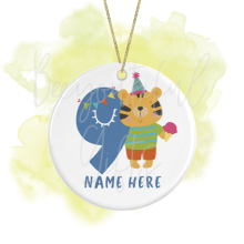 Personalised Birthday Ceramic Decoration - Zoo Animal Themed Number