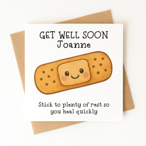 Personalised Get Well Soon Card - Stick To Plenty of Rest So You Heal Quickly