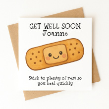 Get Well Soon Card - Stick To Plenty of Rest So You Heal Quickly - Standard Smooth Card