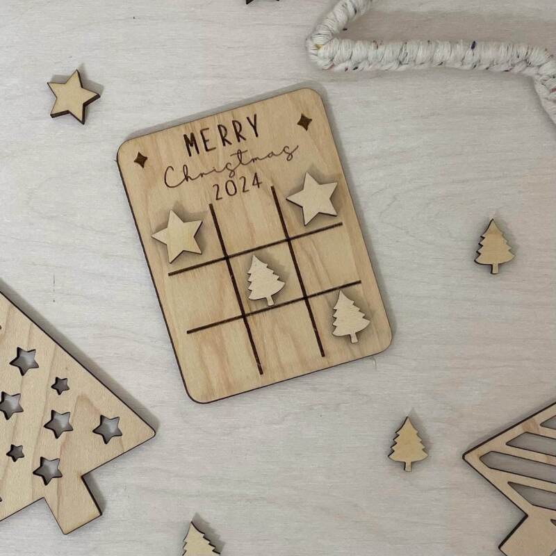 Merry Christmas Favour Game / Noughts and Crosses / Table Favours / Table Decoration / Mini Games - Yes Please