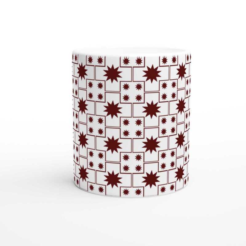 Star Tile Pattern Mug - Ceramic White