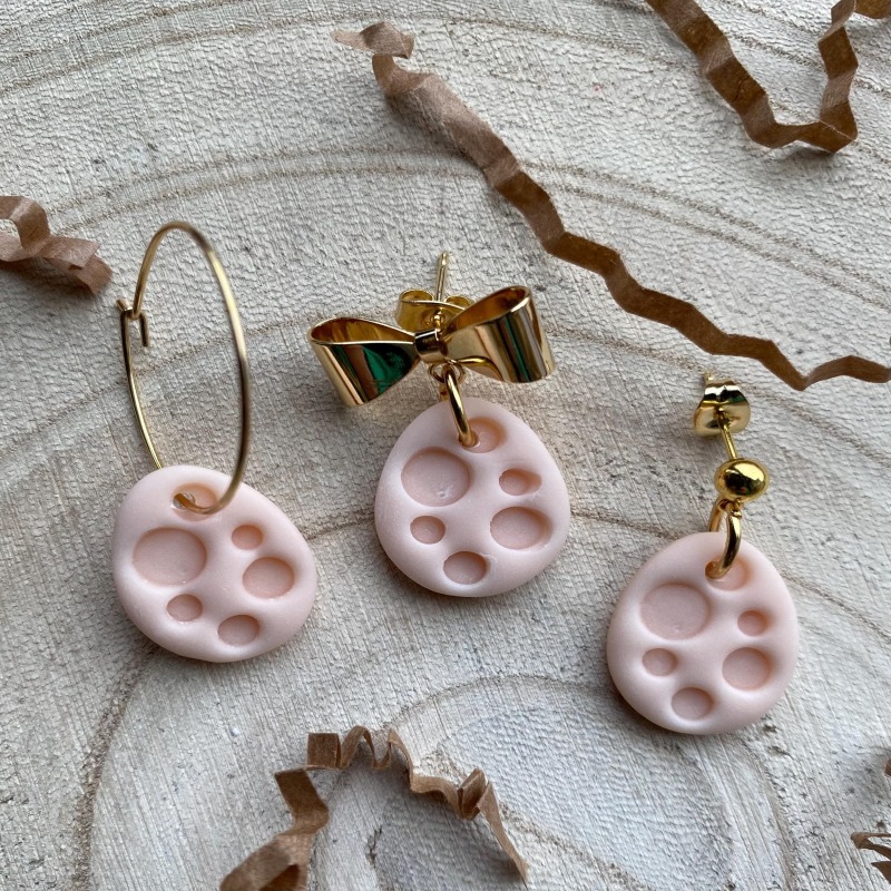 Handmade Polymer Clay Easter Egg Earrings: Pastel Spring earrings - ball studs