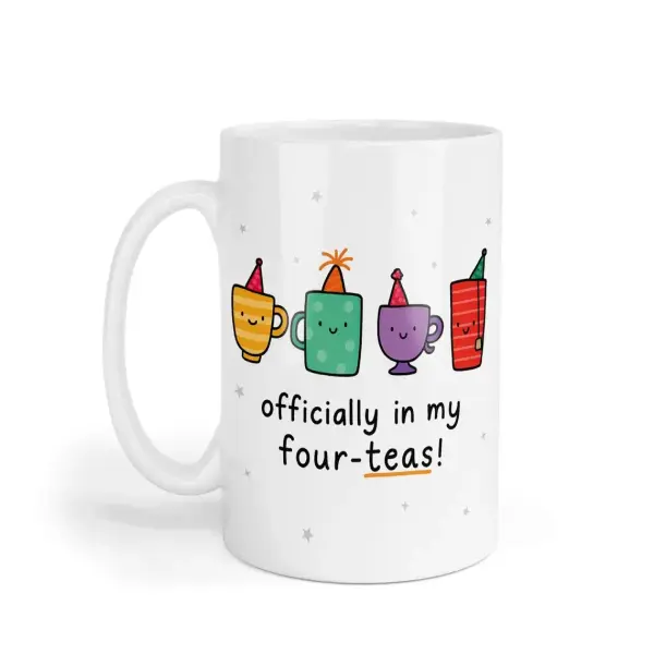 40th Birthday Ceramic Mug - Officially In My Four-Teas