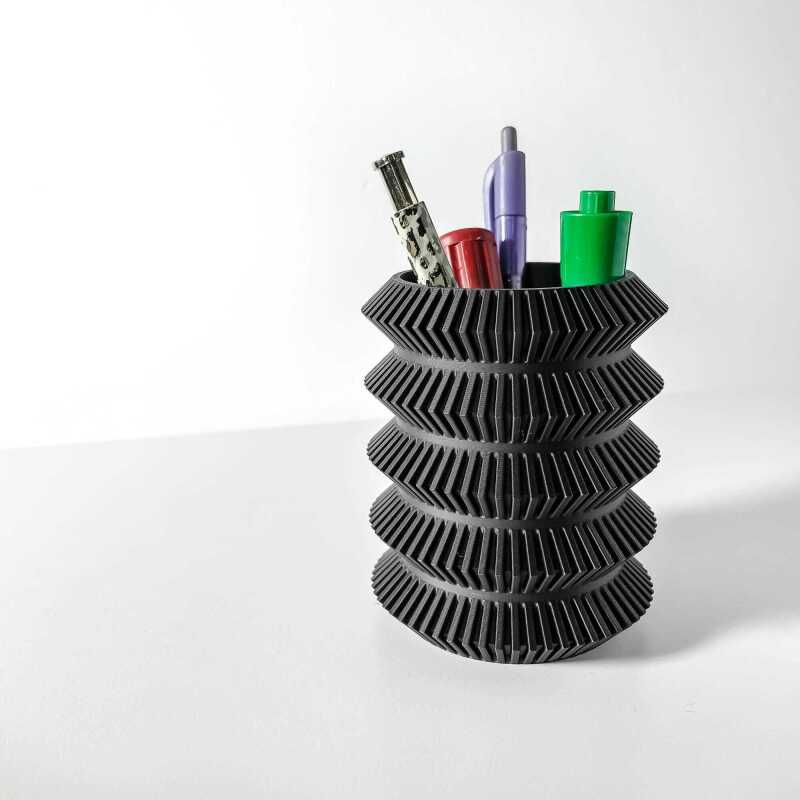 The Kuri Pen Holder | Desk Organizer and Pencil Cup Holder - Matte Dark Green