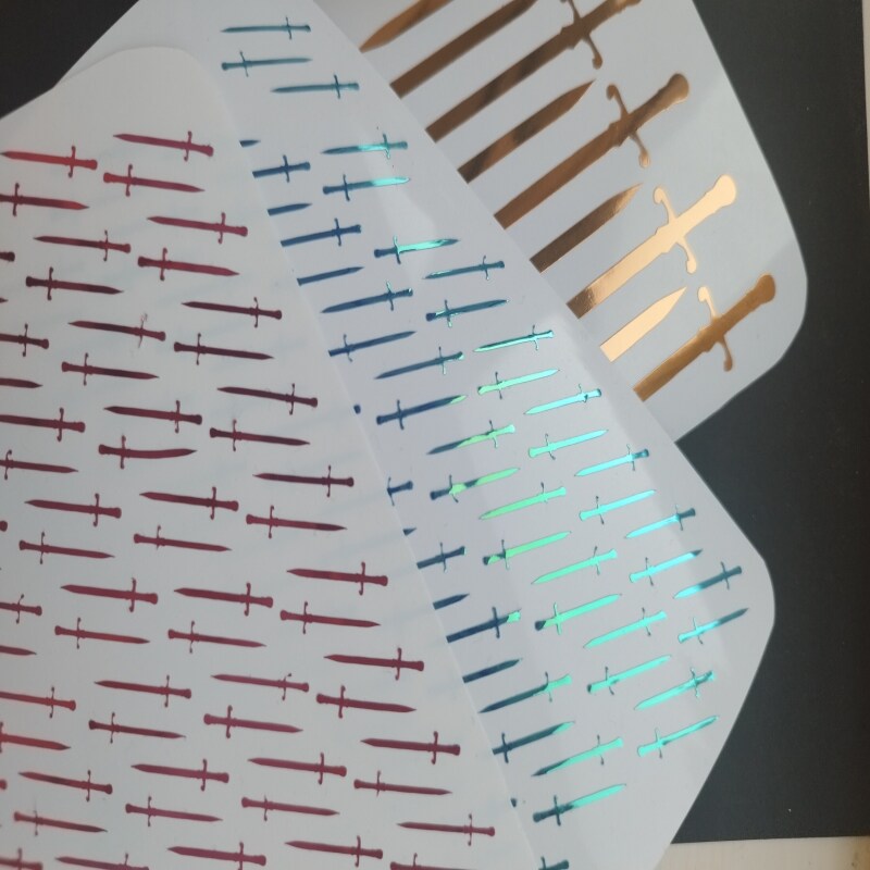 100 Chrome Vinyl Sword stickers - 1 - Gold