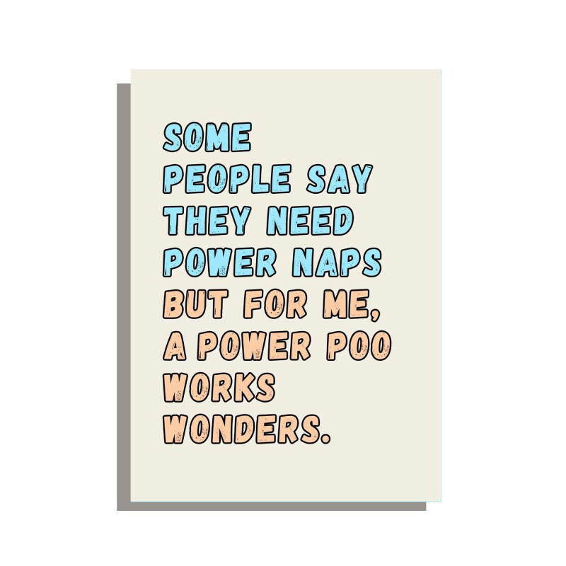 Power poo funny birthday card