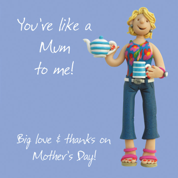 Holy Mackerel Like a Mum to Me Mothers Day card by Erica Sturla, 150mm square, for Mothering Sunday