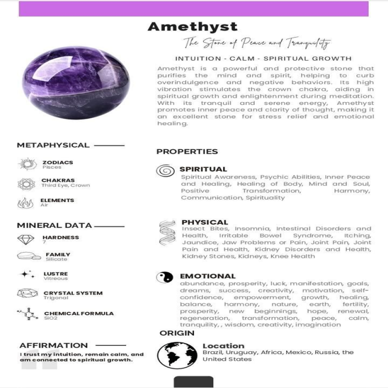 Amethyst Crystal Waxed Cord Necklace 
