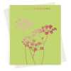 Happy birthday card with a pretty pink foil fennel print - designed by artist Eloise Hall - 15.7 x 11cm and blank inside