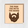 The man, the myth, the beard, tache, moustache funny Valentine's Day card for hairy male, boyfriend, husband (Size A6/A5/A4/Square 6x6") - A6: Single card - Beard