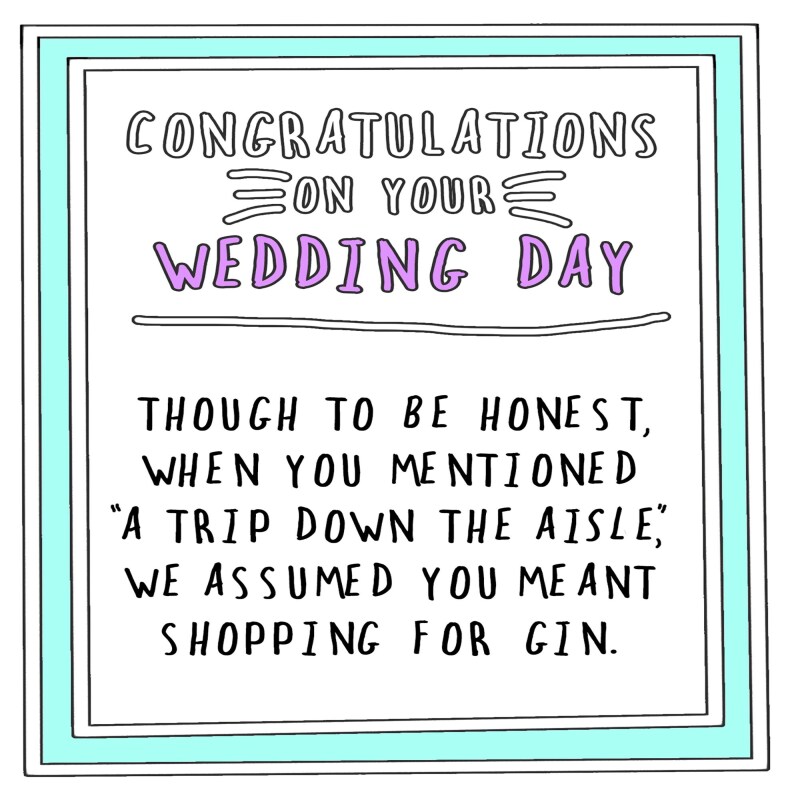 Wedding marriage congratulations card gin