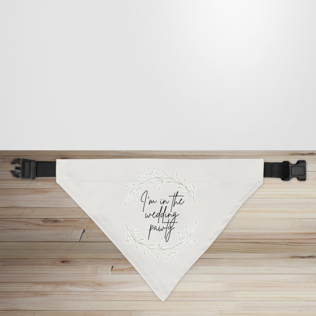 'I'm In the Wedding Pawty' Wedding Party Dog/Puppy Bandana - Small - 12x17cm (Strap: 25cm - 40cm)