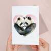 Anniversary Card for Her Anniversary Card for Wife Anniversary Card For Husband Boyfriend or Girlfriend Cute Pandas - Portrait (5x7) / Blank Inside
