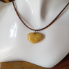 Yellow Calcite Heart Crystal Necklace