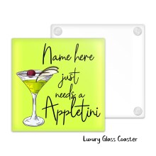 Personalised Appletini Glass Coaster - Just Needs An Appletini