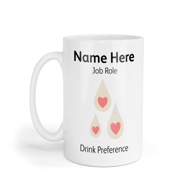 Personalised Ceramic Mug - Heart Milk Drops