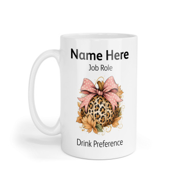 Personalised Ceramic Mug - Leopard Print Pumpkin