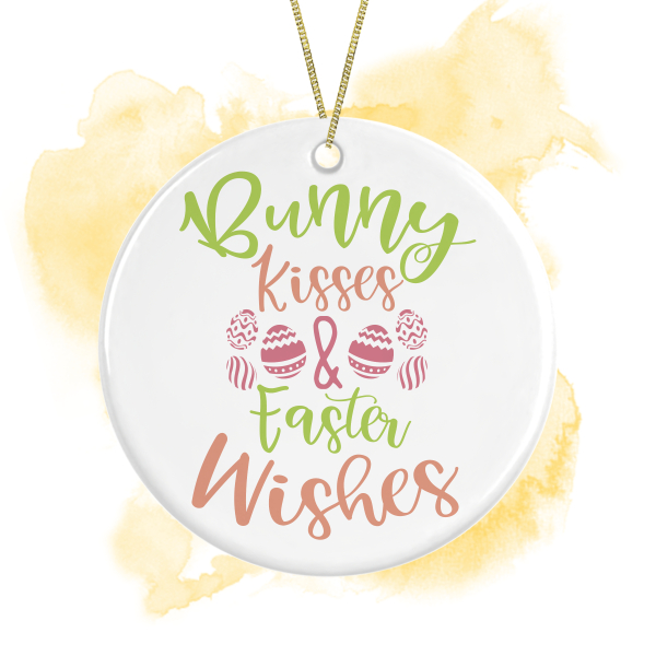 Ceramic Hanging Decoration - Bunny Kisses & Easter Wishes