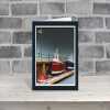 Flossy - quayside fishing boats themed blank card - designed by Seth Draper - 15cm square and blank inside, made in the UK