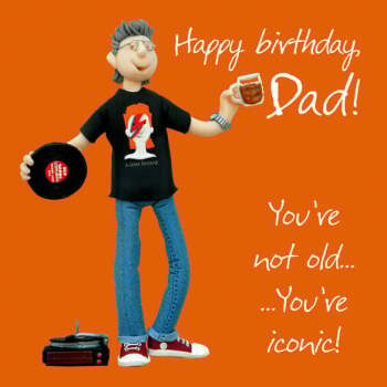 Holy Mackerel Iconic Dad Birthday Card - designed in the UK by Erica Sturla Card is 15cm square and blank inside