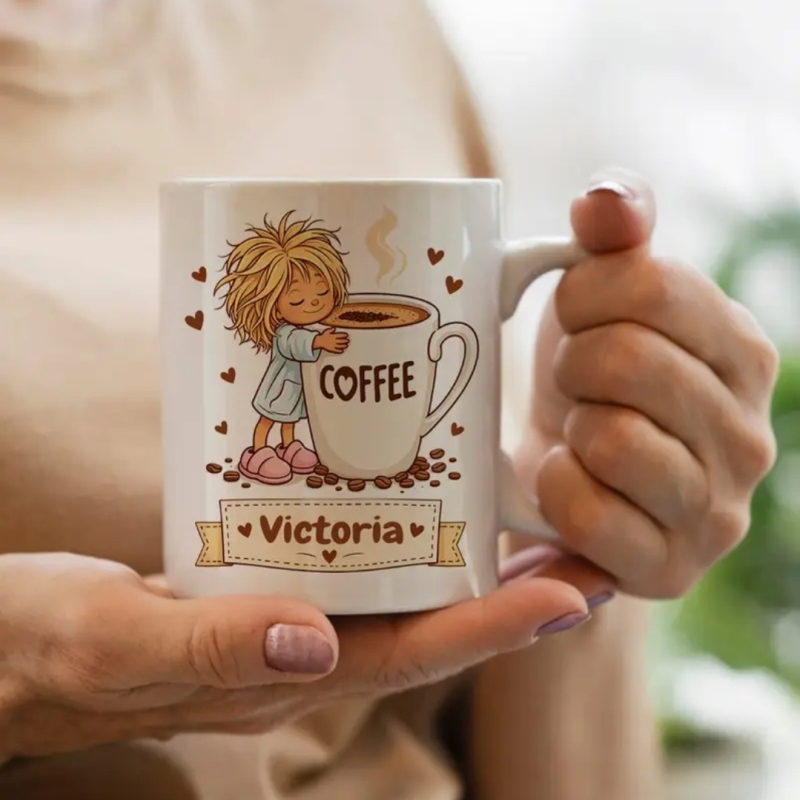 Personalised Sleepy Girl Coffee Mug ☕💕