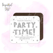 Personalised Save The Date Coaster - It's Party Time!