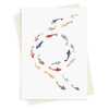 Koi carp circle greeting card -  designed by Eloise Hall - 15.7 x 11cm and blank inside, made in the UK