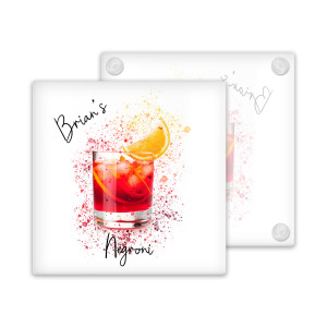 Personalised Negroni Glass Coaster with Splash Effect