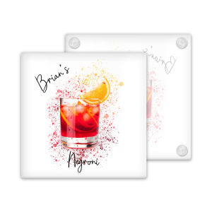 Personalised Negroni Glass Coaster with Splash Effect