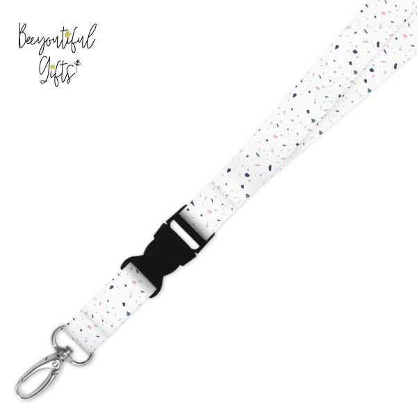 Double Breakaway Lanyard - Monochromatic Terrazzo